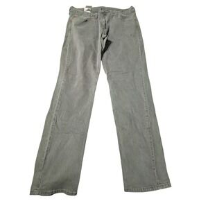 Levis 511 Slim Fit Jeans Mens 34x32 Olive Green Denim Pants A4